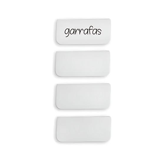 Imagem de Kit Jogo Conjunto 4 Placas Identificadoras para Caixas Organizadoras Multiuso Cube Ou - Branco