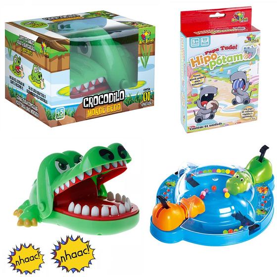 Imagem de Kit Jogo Crocodilo Croc Croc Morde Dedo + Jogo Hipopótamo Papa Tudo