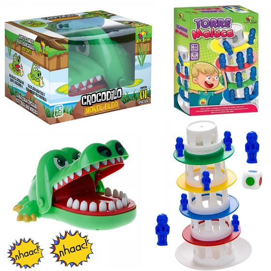 Kit Jogo Crocodilo Croc Croc Morde Dedo + Jogo Torre Maluca - Art Brink ...