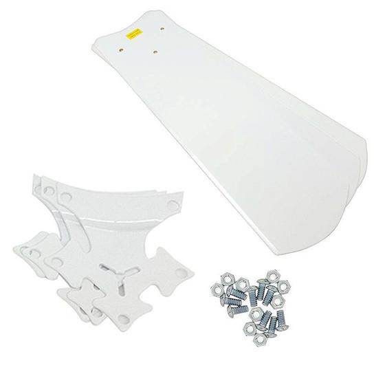 Imagem de Kit Jogo de 3 Pás Retas Brancas com Garras Brancas Completo para Ventilador de teto Venti-Delta