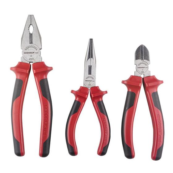 Imagem de Kit Jogo de Alicates Gedore Red Universal Corte Bico 3 Peças