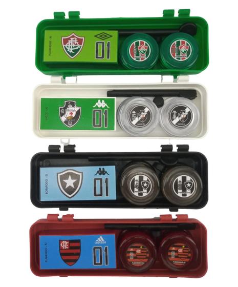 Kit Jogo De Botão "Maciço" 4 Times + estojo + goleiro Retangular Menor preço em Kit Jogo De Botão "Maciço" 4 Times + estojo + goleiro Retangular