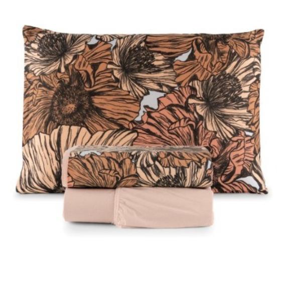 Imagem de Kit Jogo de Cama Lençol Solteiro 03 Pçs Com Elástico e Fronha Estampada de Malha 100% algodão