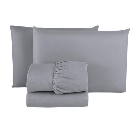 Imagem de Kit Jogo de Cama Queen para Revenda com 30CM Altura para Cama Box Microfibra 03 Peças