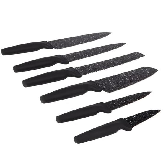 Imagem de Kit Jogo De Facas Coloridas 6pcs Chef Cozinha Churras PRETO