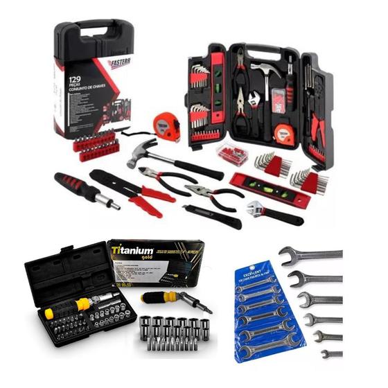 Kit Jogo De Ferramentas 175 Pcs C/ Soquetes e Jogo de Chaves fixa - Faster Menor preço em Kit Jogo De Ferramentas 175 Pcs C/ Soquetes e Jogo de Chaves fixa - Faster