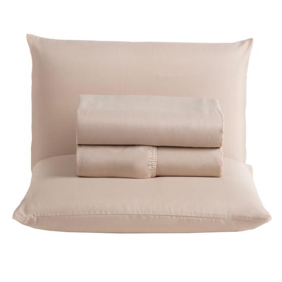 Imagem de Kit Jogo de Lençol Roupa de Cama Casal Padrão 04 Peças 170 Fios Com / Sem Elastico Fronhas Envelope Toque Extra Macio