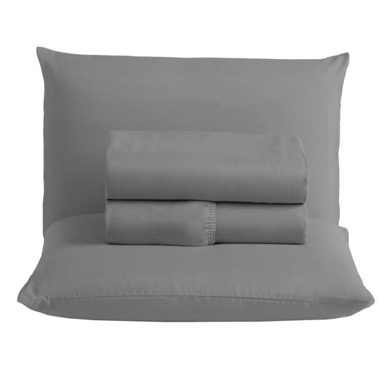Imagem de Kit Jogo de Lençol Roupa de Cama Casal Padrão 04 Peças 170 Fios Com / Sem Elastico Fronhas Envelope Toque Extra Macio