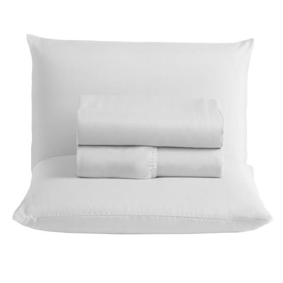Imagem de Kit Jogo de Lençol Roupa de Cama Super King 04 Peças 170 Fios Com / Sem Elastico Fronhas Envelope Toque Extra Macio