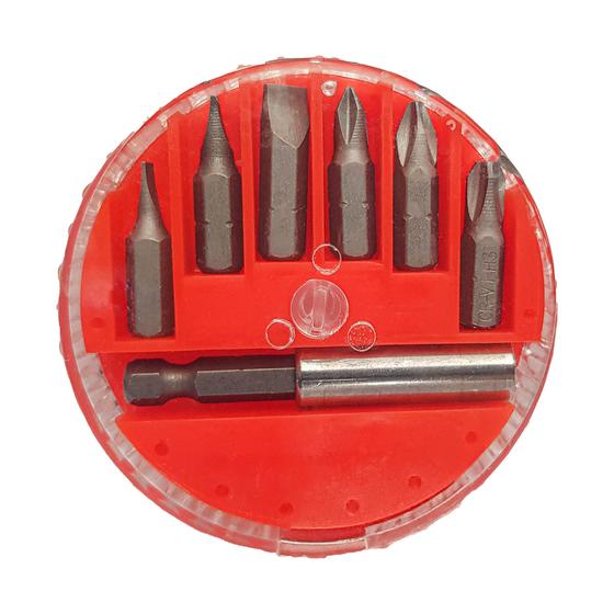 Imagem de Kit Jogo de Ponteira Bits com Adaptador Magnético 7 Peças para Furadeira e Parafusadeira Cromo Vanadium - Fertak