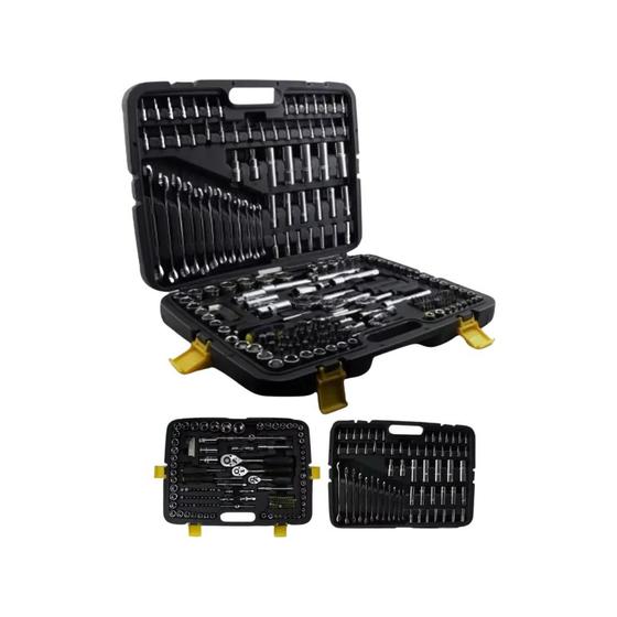Imagem de Kit Jogo De Soquete E Bits 216 Peças 1/4 3/8 C 1/2 Titanium 05618