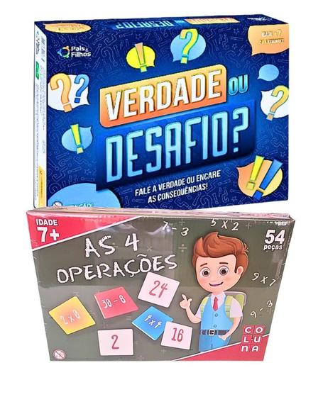 Kit Jogo De Tabuleiro Infantil Verdade Ou Desafio 7 Anos E As 4 ...