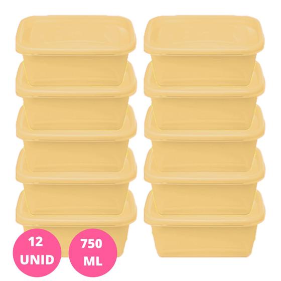 Imagem de Kit jogo pote retangular 750ml com 12 peças