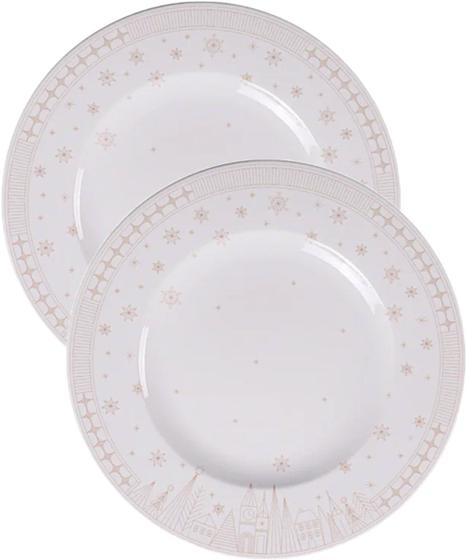 Imagem de Kit Jogo Pratos Rasos Jantar 10 Pessoas 10Pçs Capodanno 28cm