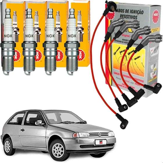 Imagem de Kit Jogo Velas Ignicao + Cabo De Vela Ngk  Gol 1995 A 1996