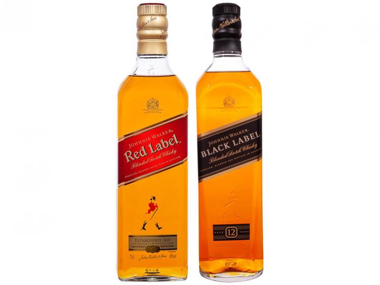 Kit Johnnie Walker Black Label + Red Label Menor preço em Kit Johnnie Walker Black Label + Red Label