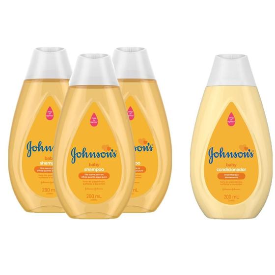 Imagem de Kit Johnson's Baby Regular 200ml: 3 Shampoos + Condicionador