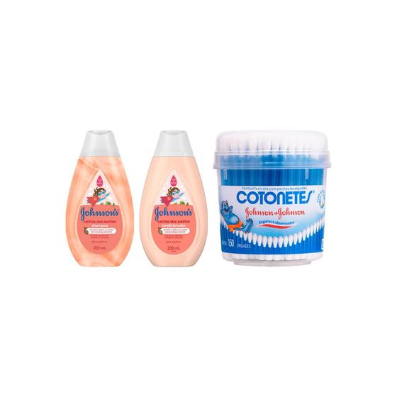 Imagem de Kit Johnsons Cacheados Sh 200ml + Cond 200ml + Cotonete Pote