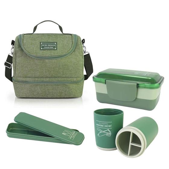 Imagem de Kit JOY Bolsa Térmica com Pote Marmita, Porta Talher e Escova de Dente Jacki Design AHL22837/AHX22850/AWM22838/AHX22839