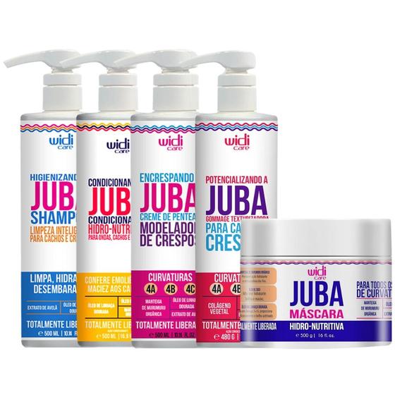 Imagem de Kit Juba Widi Care Vegano Crespo Shampoo + Condicionador + Potencializando + Encrespando + Mascara