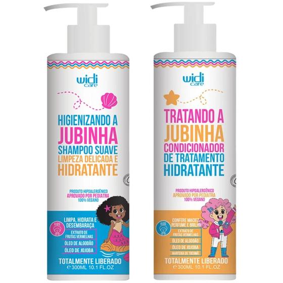 Imagem de Kit Jubinha Widi Care Shampoo + Condicionador Hipoalergenico Vegano Linha Infantil