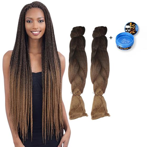 Imagem de Kit Jumbo Para Trança 399g + Gel Modelador Para Trança Box Braids