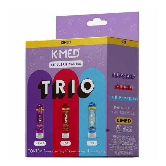 Kit K-med Lubrificantes Trio Hot + Ice + 2 em 1 50g cada - Cimed Imagem de Kit K-med Lubrificantes Trio Hot + Ice + 2 em 1 50g cada