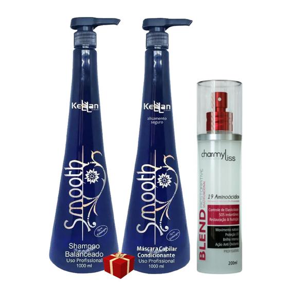 Imagem de Kit Kellan Smooth Shampoo E Ativo Matizador Kellan + Blend