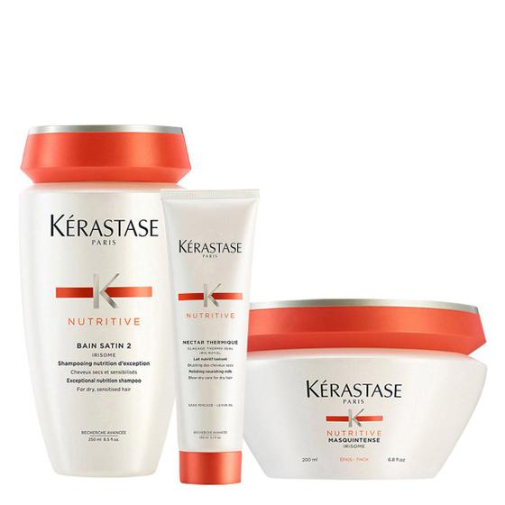 Imagem de Kit Kérastase Shampoo Nutritive Bain Satin+ Máscara Nutritive Masquintense+Leave In