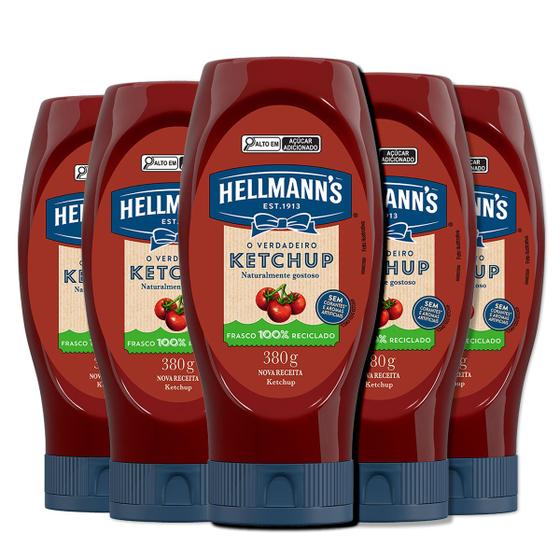 Imagem de Kit Ketchup Hellmann'S Squeeze 380G 5 Unidades