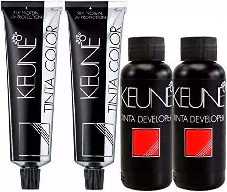 Imagem de Kit Keune 2 Tint Color 60ml + 2 Ox Cream Dev 30 Vol 9% 60ml