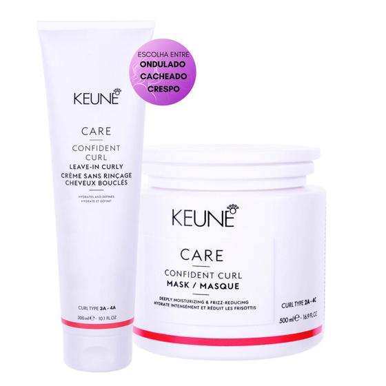 Imagem de Kit Keune Care Confident Curl Low-Poo Máscara 500ml e Leave-in Curly - Cacheados