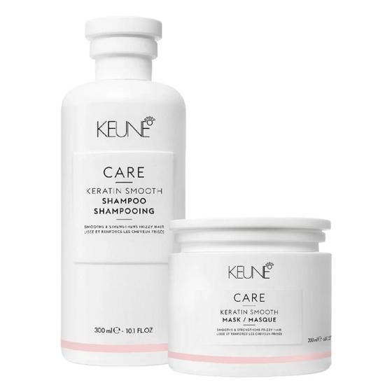 Imagem de Kit Keune Care Keratin Smooth Shampoo 300ml, Máscara 200ml