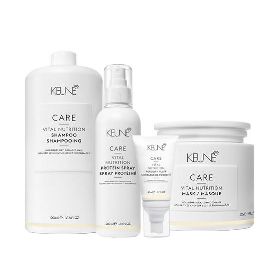 Imagem de Kit Keune Care Vital Nutrition Shampoo Litro Mask Protein Porosity Filler (4 produtos)