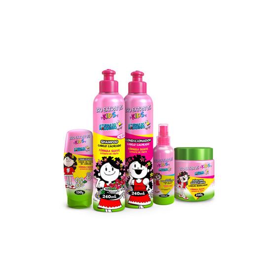 Imagem de Kit Kids Cabelos Cacheados Infantil Bio Extratus 5 Produtos Para Crianças