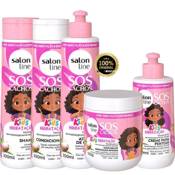 Imagem de Kit Kids Salon Line Sos Cachos Infantil  Vegano Completo 5-Produtos