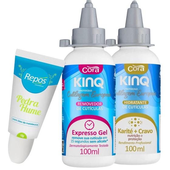 Imagem de Kit Kinq Removedor Kinq Hidratante Cutículas Pedra Hume Gel