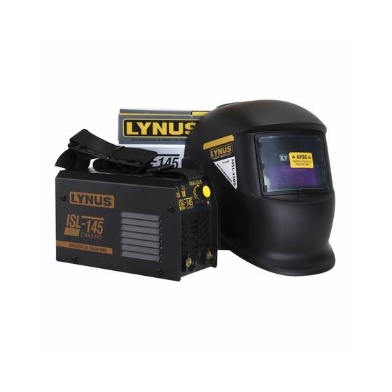 Imagem de Kit KISL145 Inversor Solda MMA Monof ISL145 e Máscara Automática MSL-3500 Lynus 220V