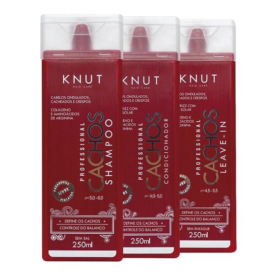 Imagem de Kit KNUT CACHOS: Shampoo 250ml + Condicionador 250ml + Leave-in 250 ml 