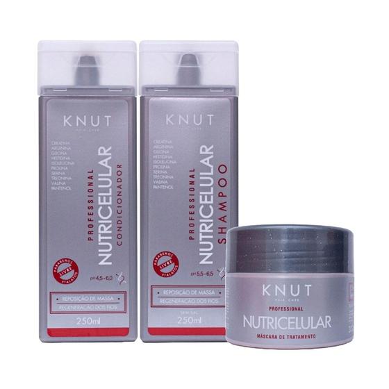 Imagem de Kit Knut Nutricelular Shampoo 250ml + Condicionador 250ml + Máscara 300g