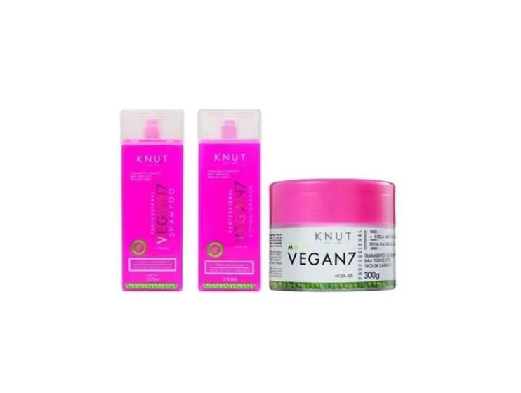 Imagem de Kit Knut Vegan7 Shampoo + Condicionador + Mascara