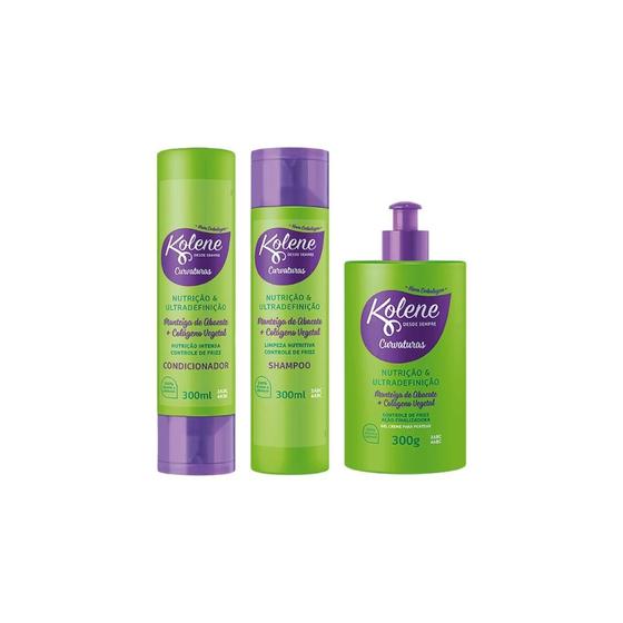 Imagem de Kit Kolene Curvaturas Shampoo+Cond+Creme Pentear