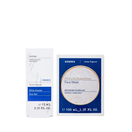 Imagem de Kit Korres Greek Yoghurt Probiotic - Máscara Facial 100ml + Sérum para Olhos 15ml