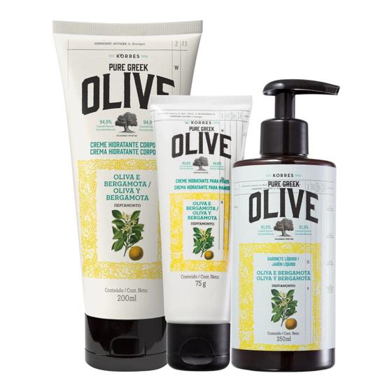 Imagem de Kit Korres Olive e Bergamota - Banho e Corpo (3 Produtos)