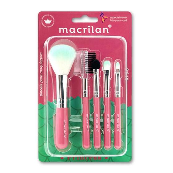 Imagem de Kit KP9-6 com 5 Pincéis para Maquiagem Princess - Macrilan