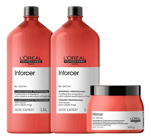 Imagem de Kit L'Oréal Inforcer Shampoo Condicionador Máscara