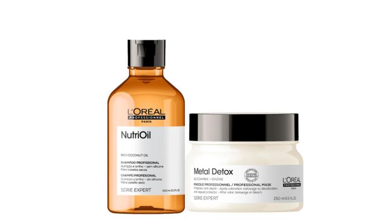 Imagem de Kit L'Oréal NutriOil Shampoo 300ml + Metal Detox Máscara 250g