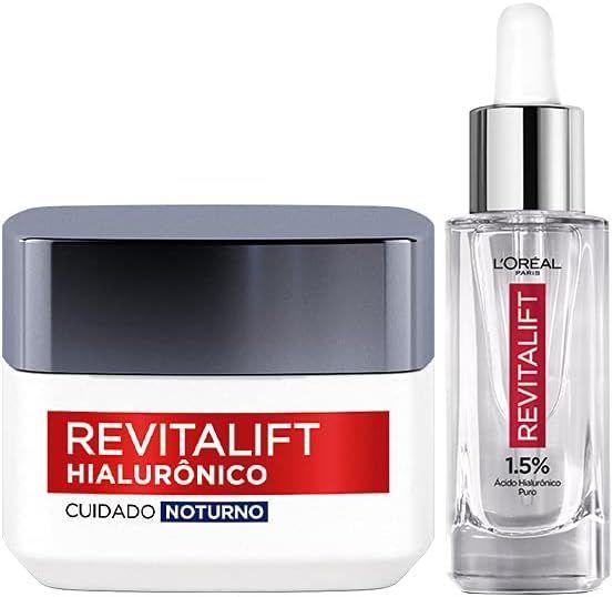 Imagem de Kit L'Oréal Paris Revitalift Hialurônico Anti-Idade Sérum Preenchedor 30ml + Creme Facial Noturno 49g