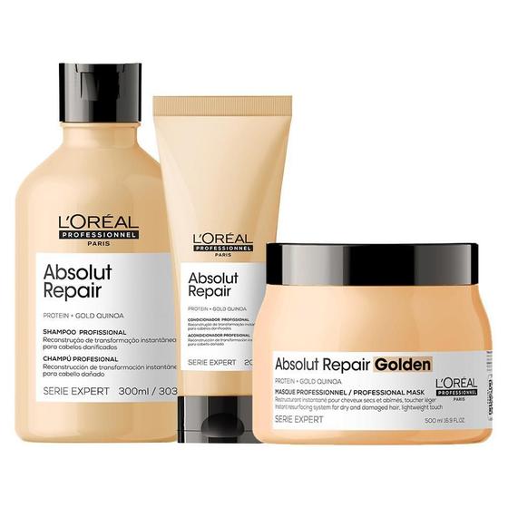 Imagem de Kit L'Oréal Pro Absolut Repair Gold Quinoa-3 Produtos