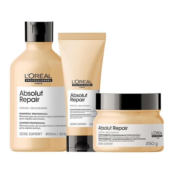 Imagem de Kit L'Oréal Pro Absolut Repair Gold Quinoa-Sh E Cond E Másc